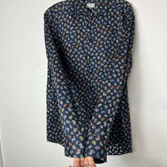 Etro Men's Paisley Button Up Shirt multicolor long sleeve Size IT 41/US 16-L - Picture 5 of 10